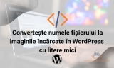 Convertește numele fișierului la imaginile încărcate în WordPress cu litere mici
